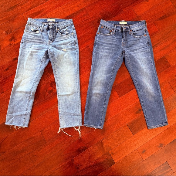 Madewell Denim - Madewell Women's Slim Boy Jeans in Light and Medium Blue Crop Bundle Size 23